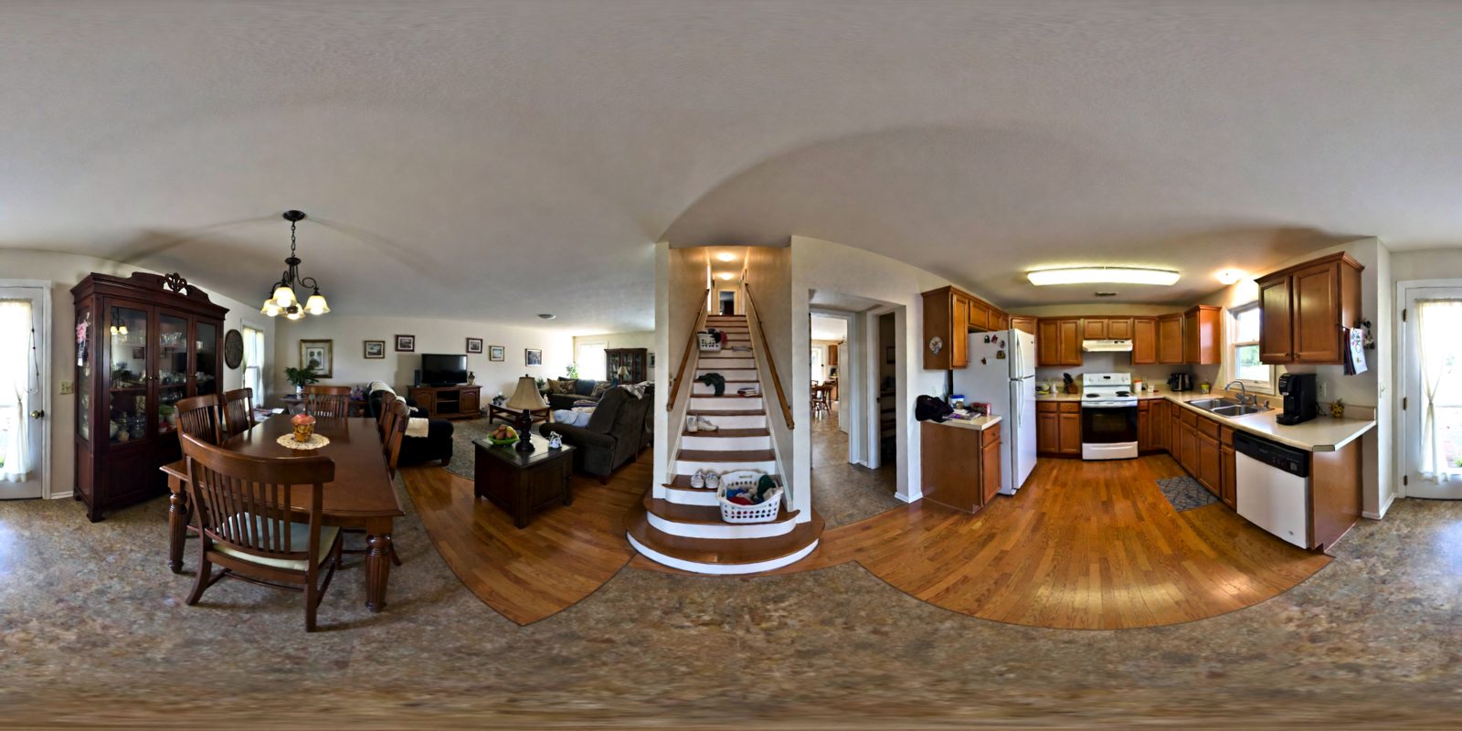 Panorama of the synthetic cluttered-staircase world