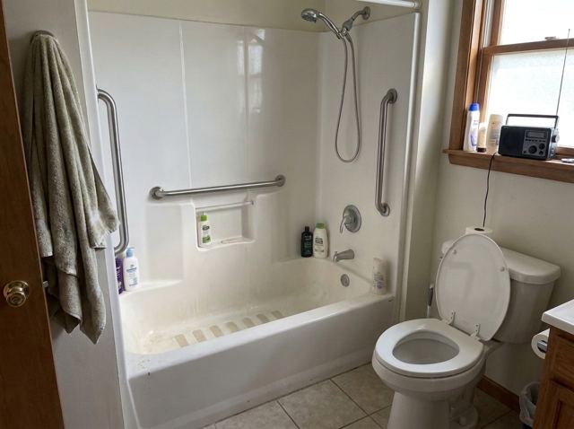 bathroom: High tub step-over without transfer aid