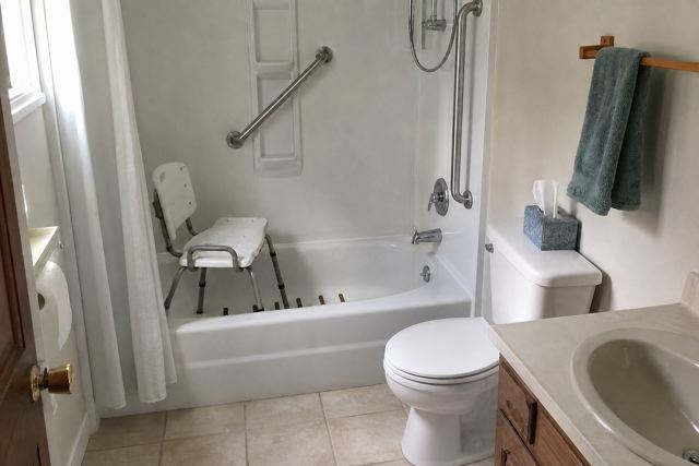 bathroom: No support at toilet