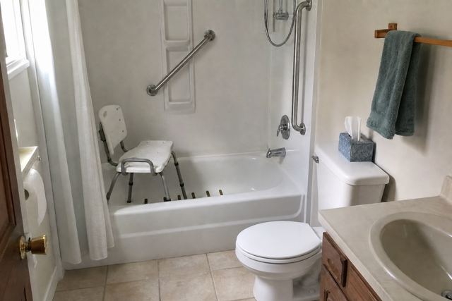 bathroom: Low toilet seat