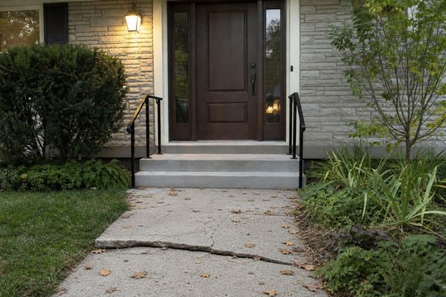 entry: Uneven or damaged outdoor path