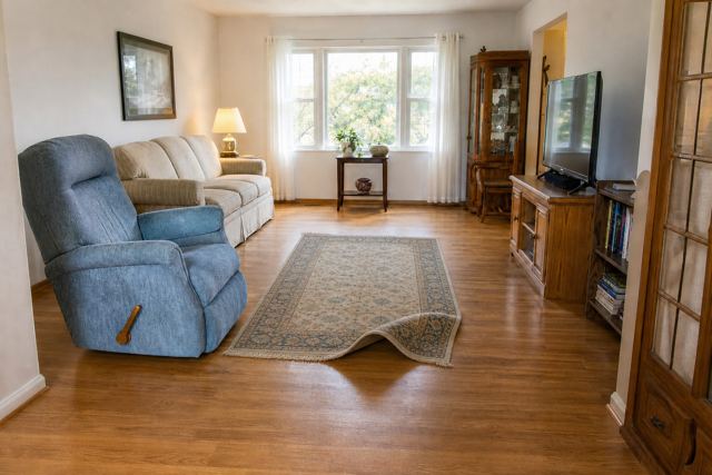 living: Throw rug / loose mat on walkway