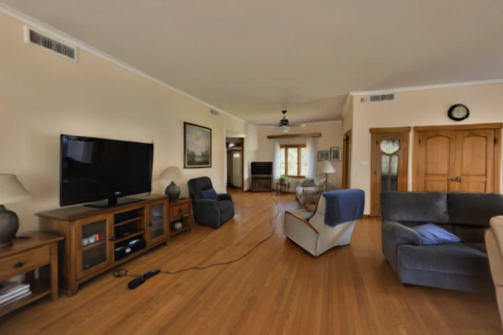 Living room with cord across the walkway