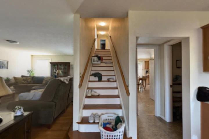 Cluttered staircase